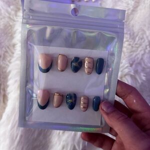Pink and Blue Press-On Nails